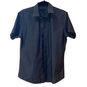 Van Heusen Mens Slim Fit Short Sleeve Button Up Medium 15 - 15 1/2